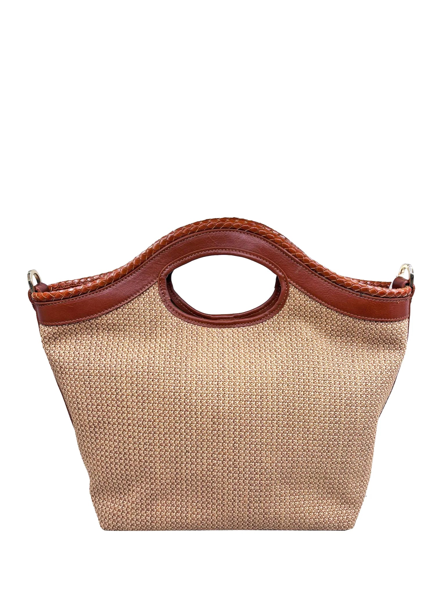 Pelletteria Veneta P26824-CUOI HAND BAG Large hand-woven straw bag and basin