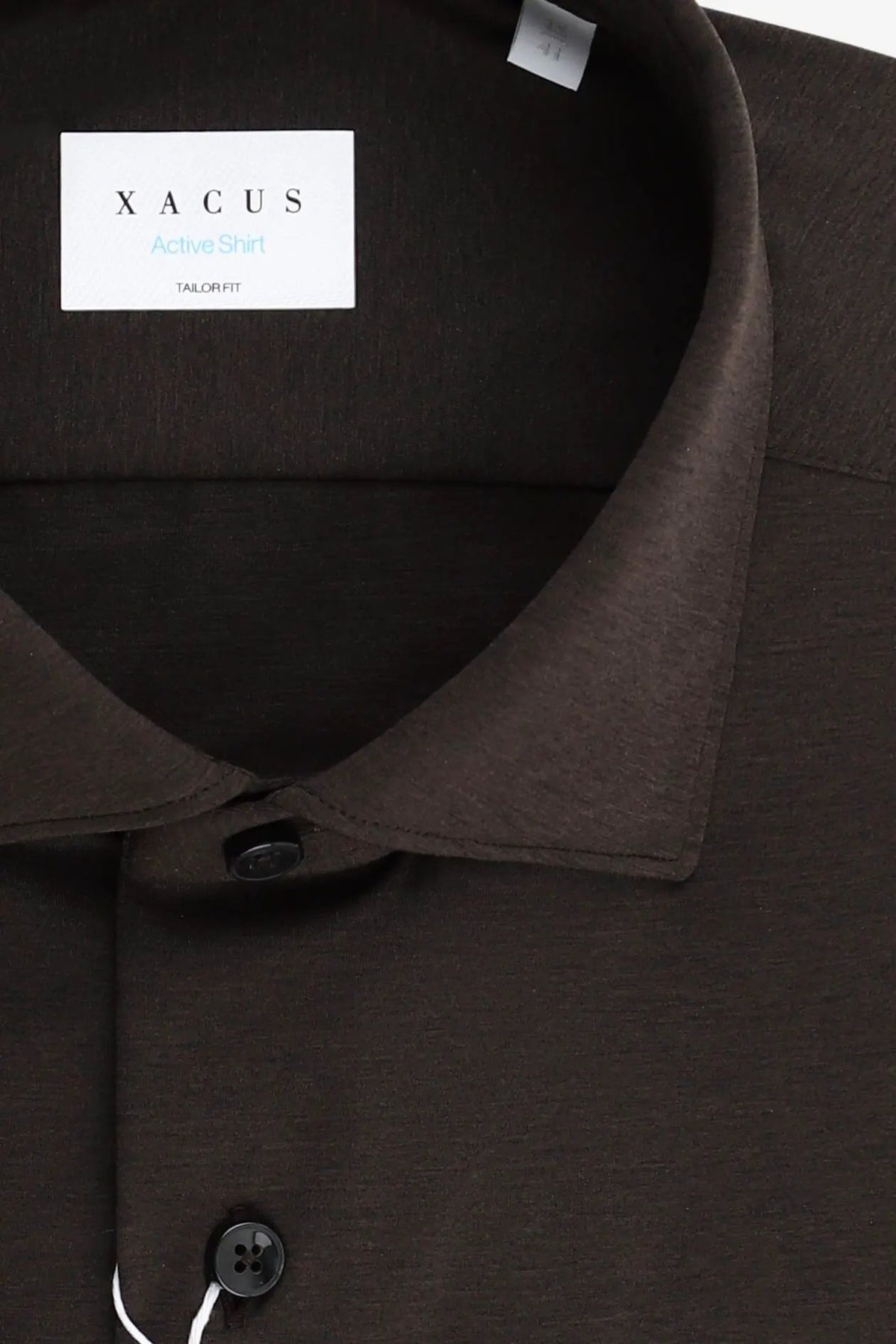 Camicia Xacus Active Shirt ACT558 31615 011 Marrone - Vista di tre quarti dettaglio