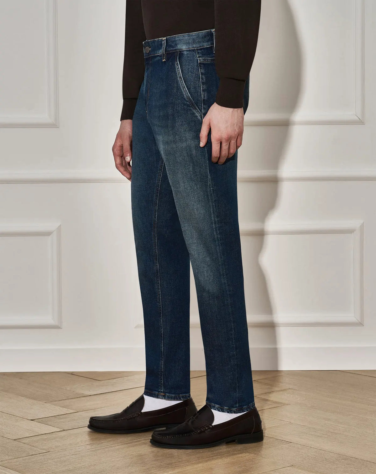 Jeans PT Torino Indie blue denim stretch - Vista posteriore con salpa logata