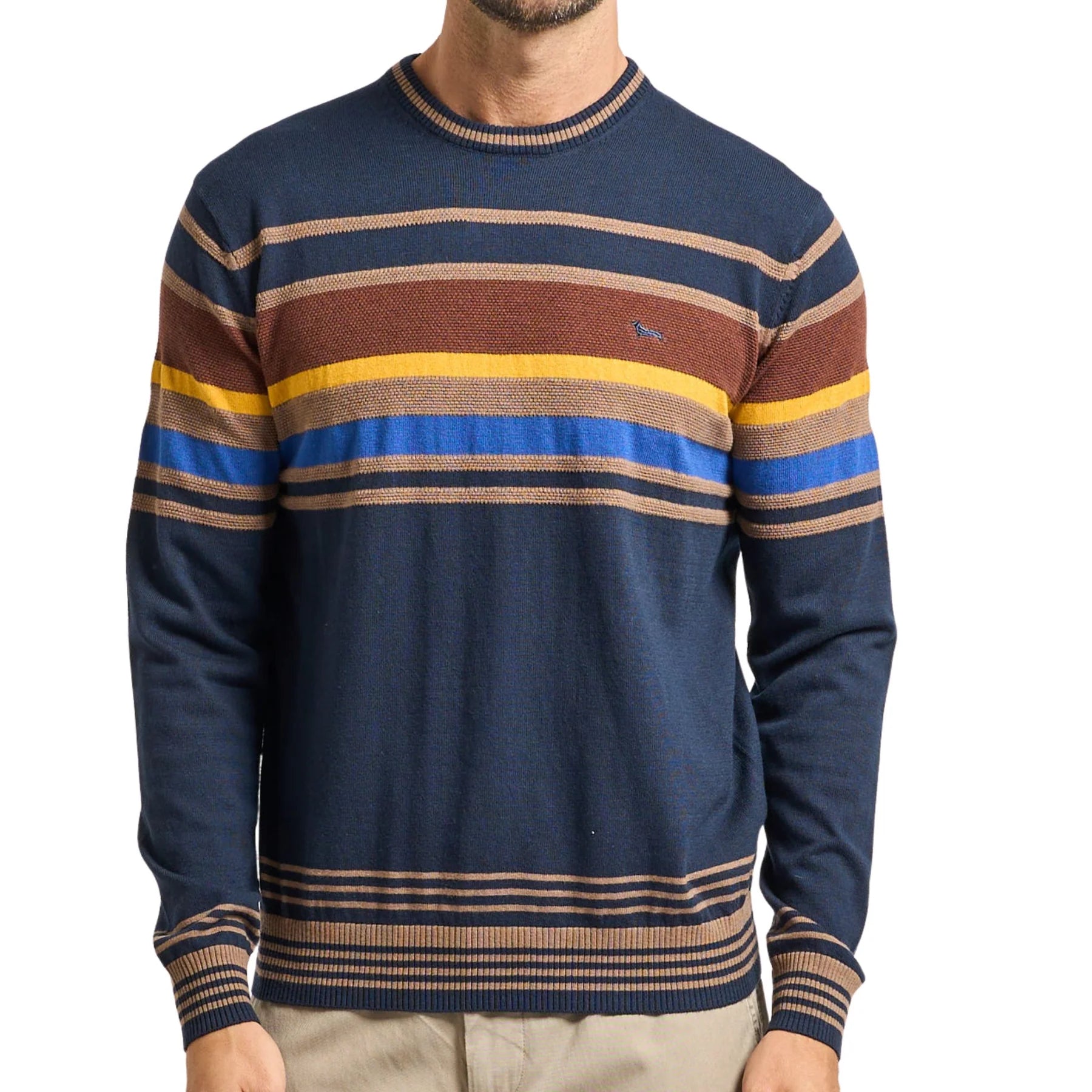 Harmont&Blaine HRP823030788 801  KNIT PARICOLLO RIGHE PIAZZATE 3D