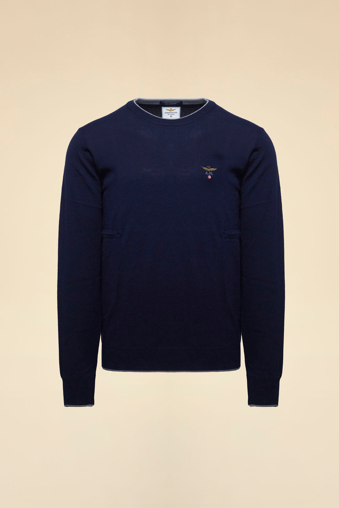 AERONAUTICA MILITARE MA1567UL00415 08396 KNIT GIROCOLLO IN LANA MERINO - Atelier Fratelli Carbè