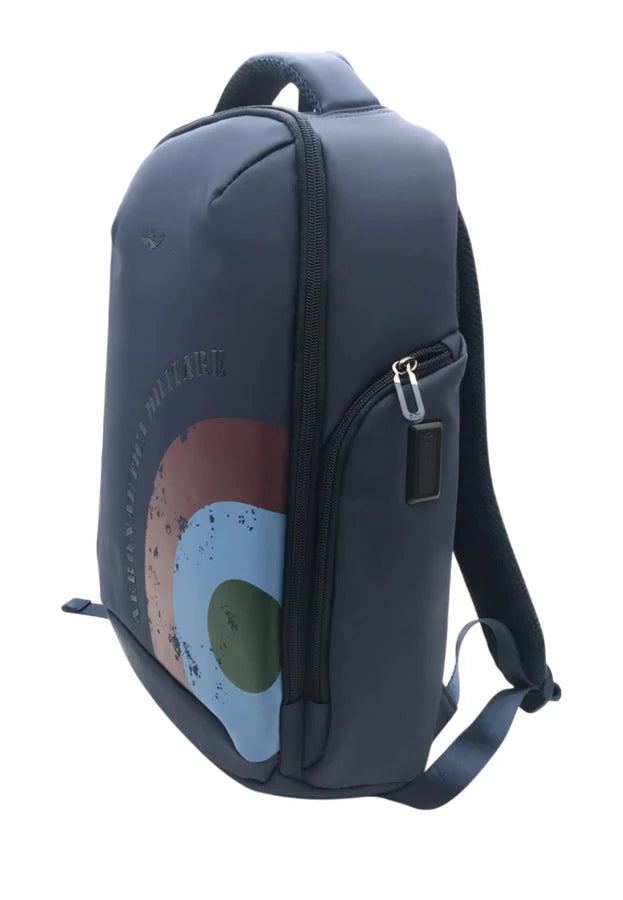 AERONAUTICA MILITARE AM554 BACKPACK ZAINO UOMO SINTETICO-PU BLUE - Atelier Fratelli Carbè
