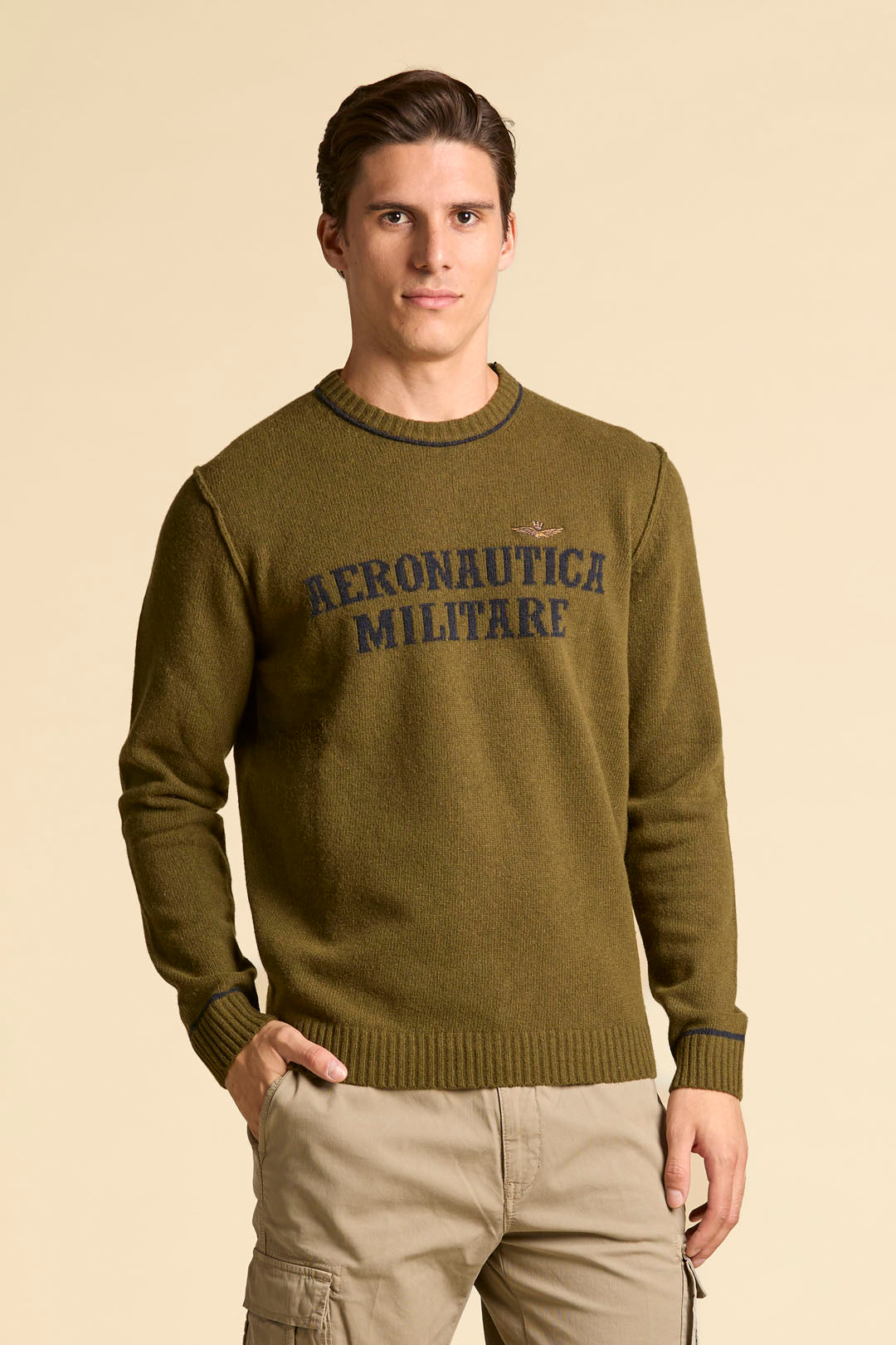 AERONAUTICA MILITARE MA1579UL00924 07198 KNIT MAGLIA CON LOGO JACQUARD - Atelier Fratelli Carbè