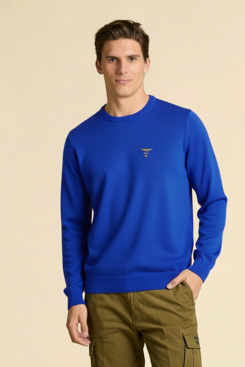AERONAUTICA MILITARE MA1567UL00415 21238 KNIT GIROCOLLO IN LANA MERINO - Atelier Fratelli Carbè