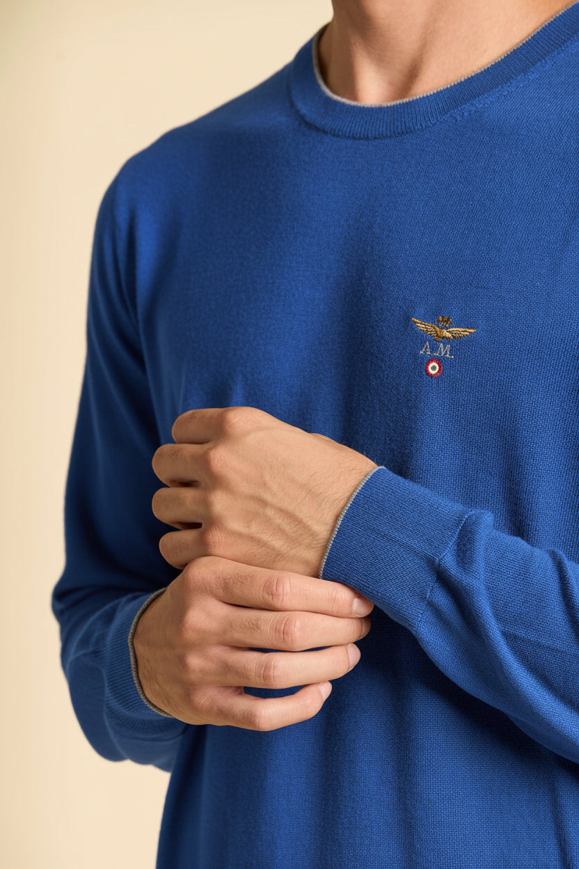 AERONAUTICA MILITARE MA1567UL00415 21238 KNIT GIROCOLLO IN LANA MERINO - Atelier Fratelli Carbè