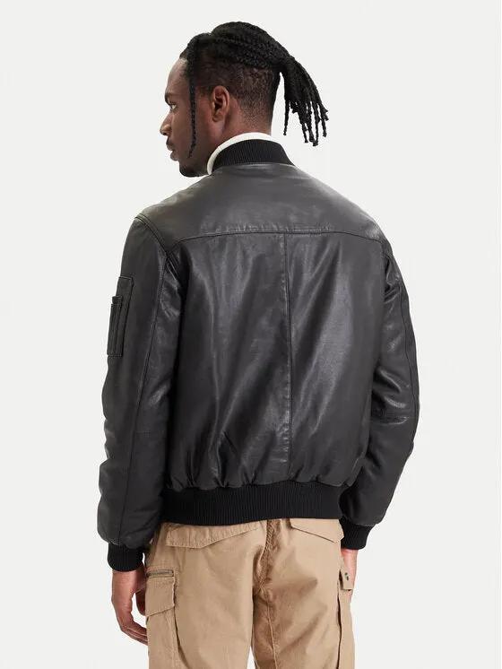 Giacca Blouson in Pelle Aeronautica Militare 262PN0966UPL00328 Nero - Vista posteriore