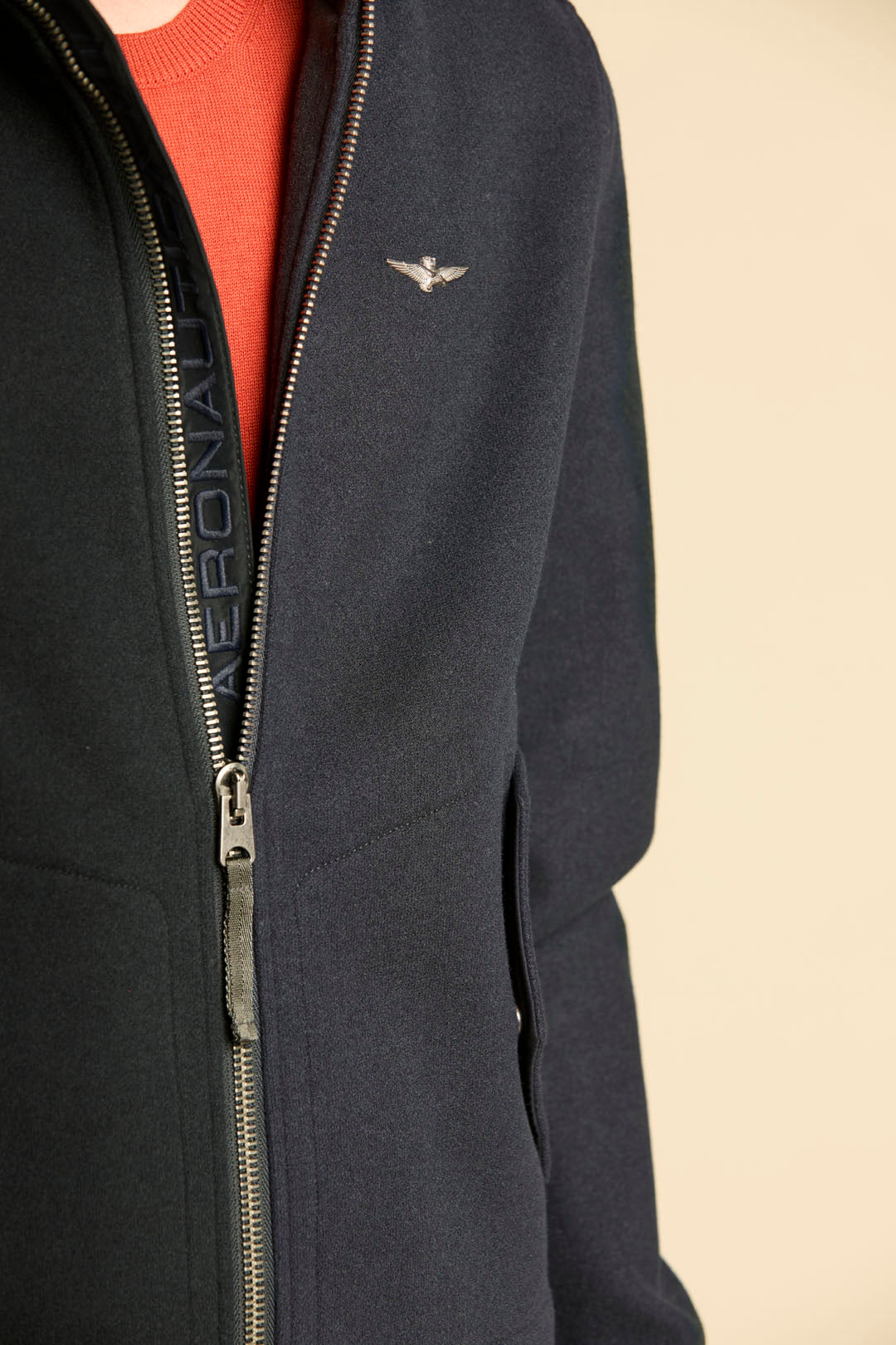 AERONAUTICA MILITARE AM1381UL00902 08395 BLOUSON JACKET GIACCA CON CAPPUCCIO MISTO LANA - Atelier Fratelli Carbè