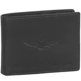 Portafoglio uomo nero in pelle con logo inciso, stile elegante, accessorio moda uomo