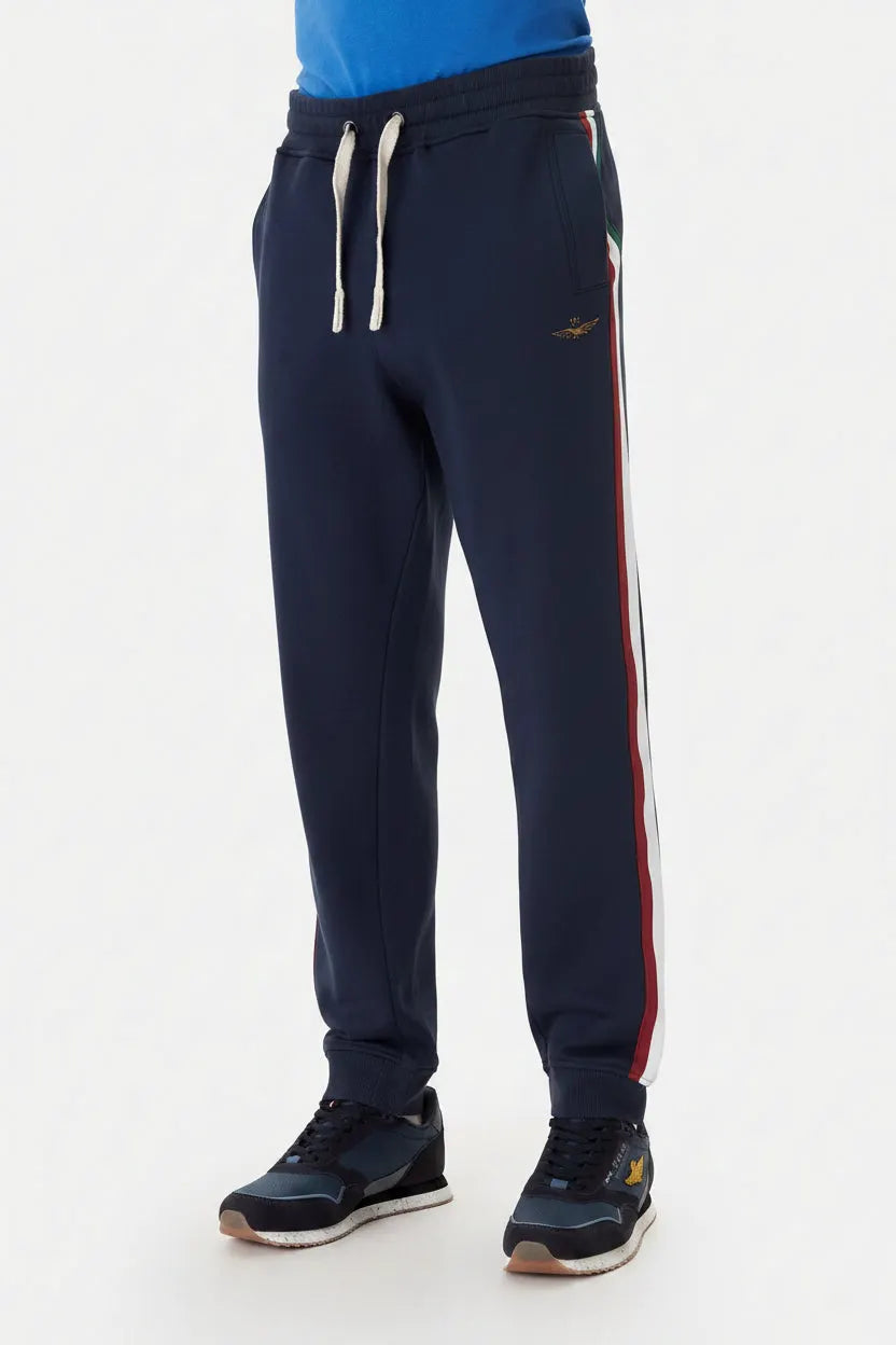 AERONAUTICA MILITARE 261PF1005UF00677 08184 PANTS Jogger in felpa con bande tricolori by AERONAUTICA MILITARE
