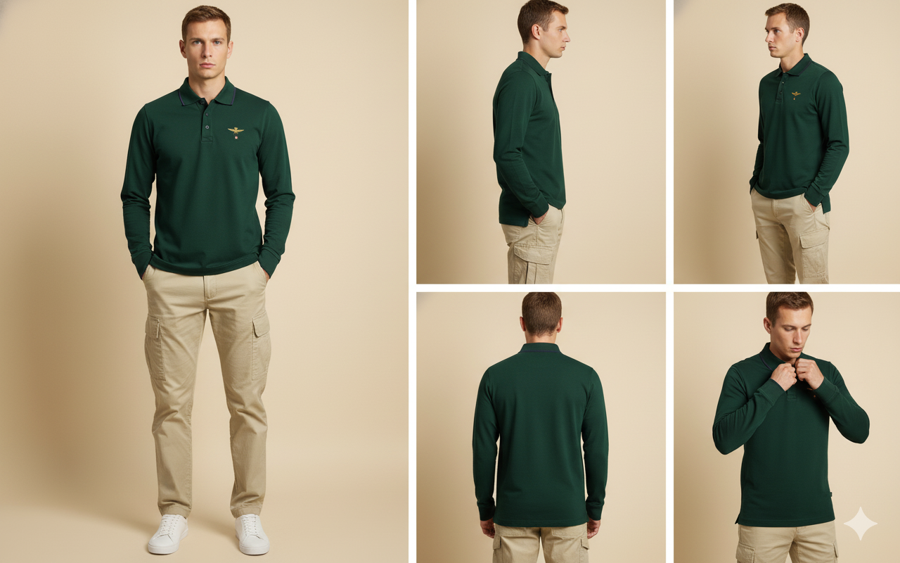 AERONAUTICA MILITARE PO1653 39341 POLO BASICA M.L. - Atelier Fratelli Carbè