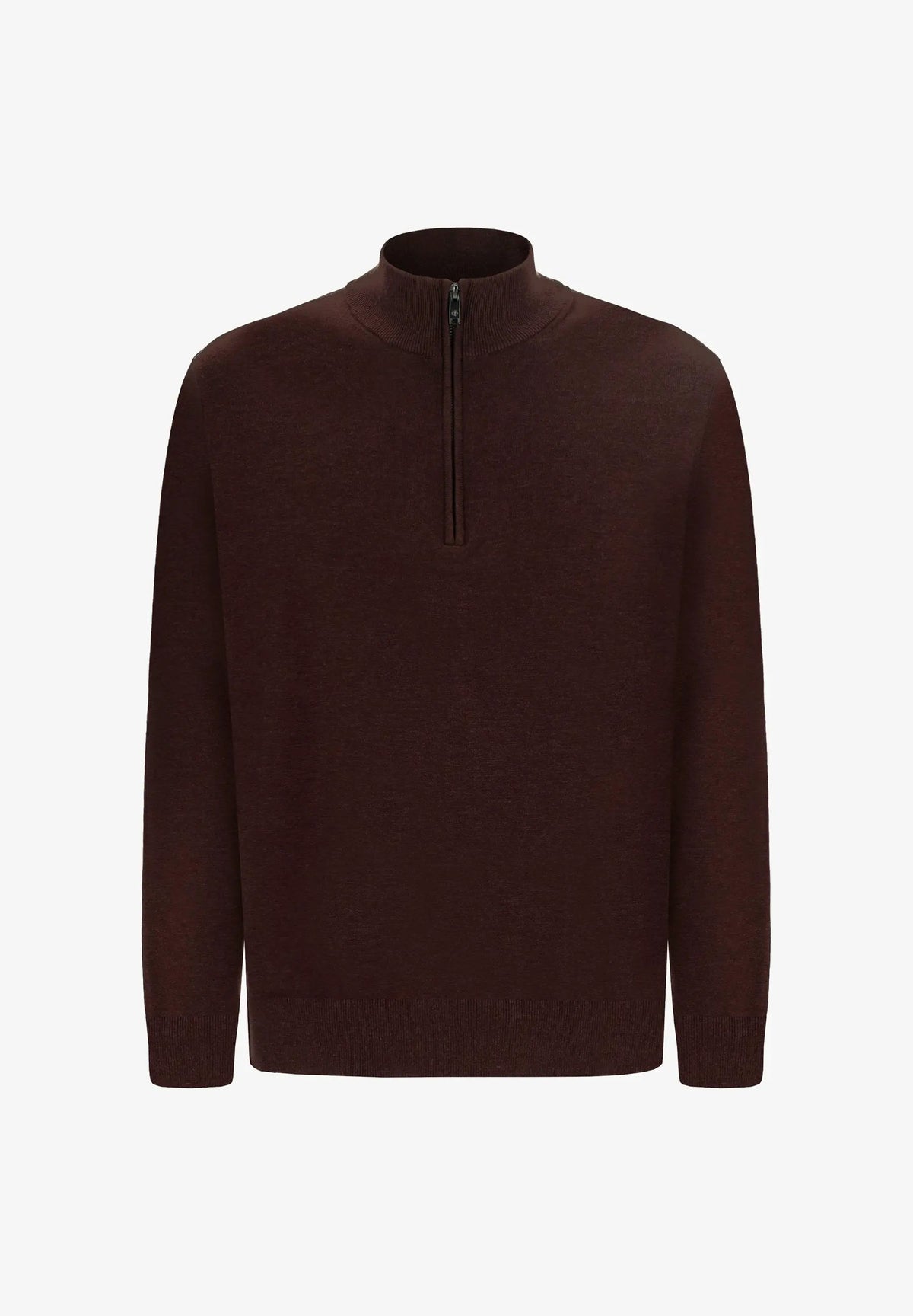 Distretto12 Maglia collo alto con zip Perugino Brown - Packshot frontale