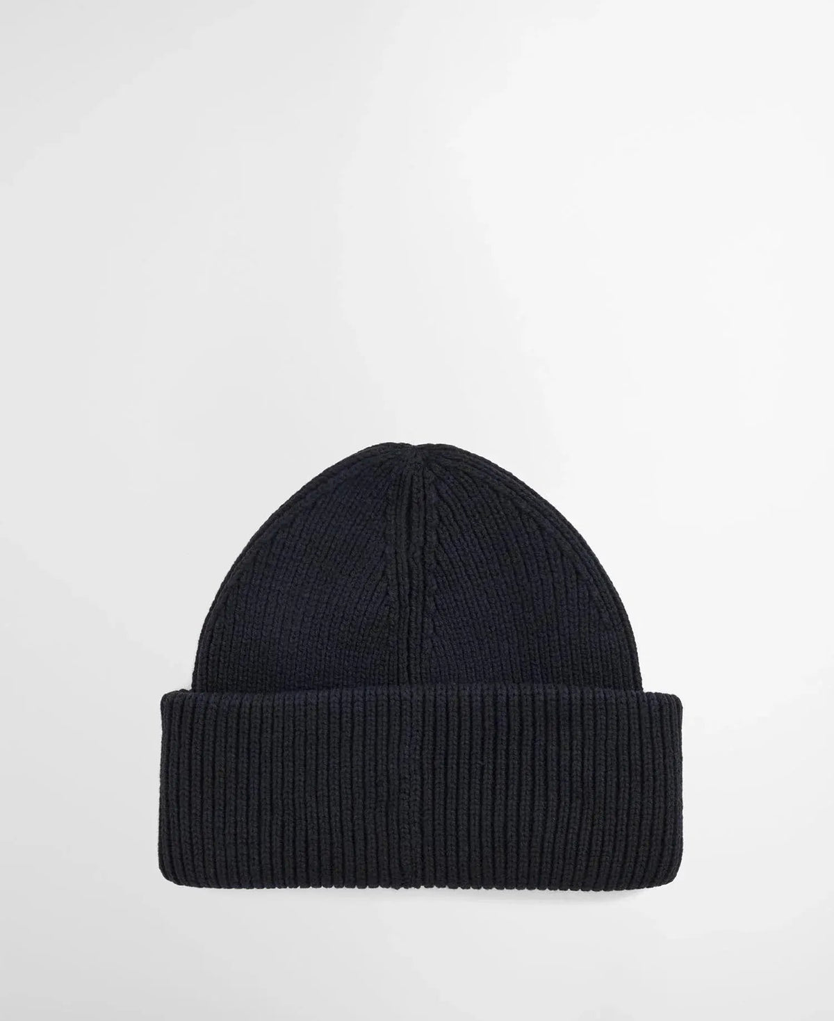 Berretto in maglia blu navy da uomo stile casual, lavorazione a coste, fondo neutro