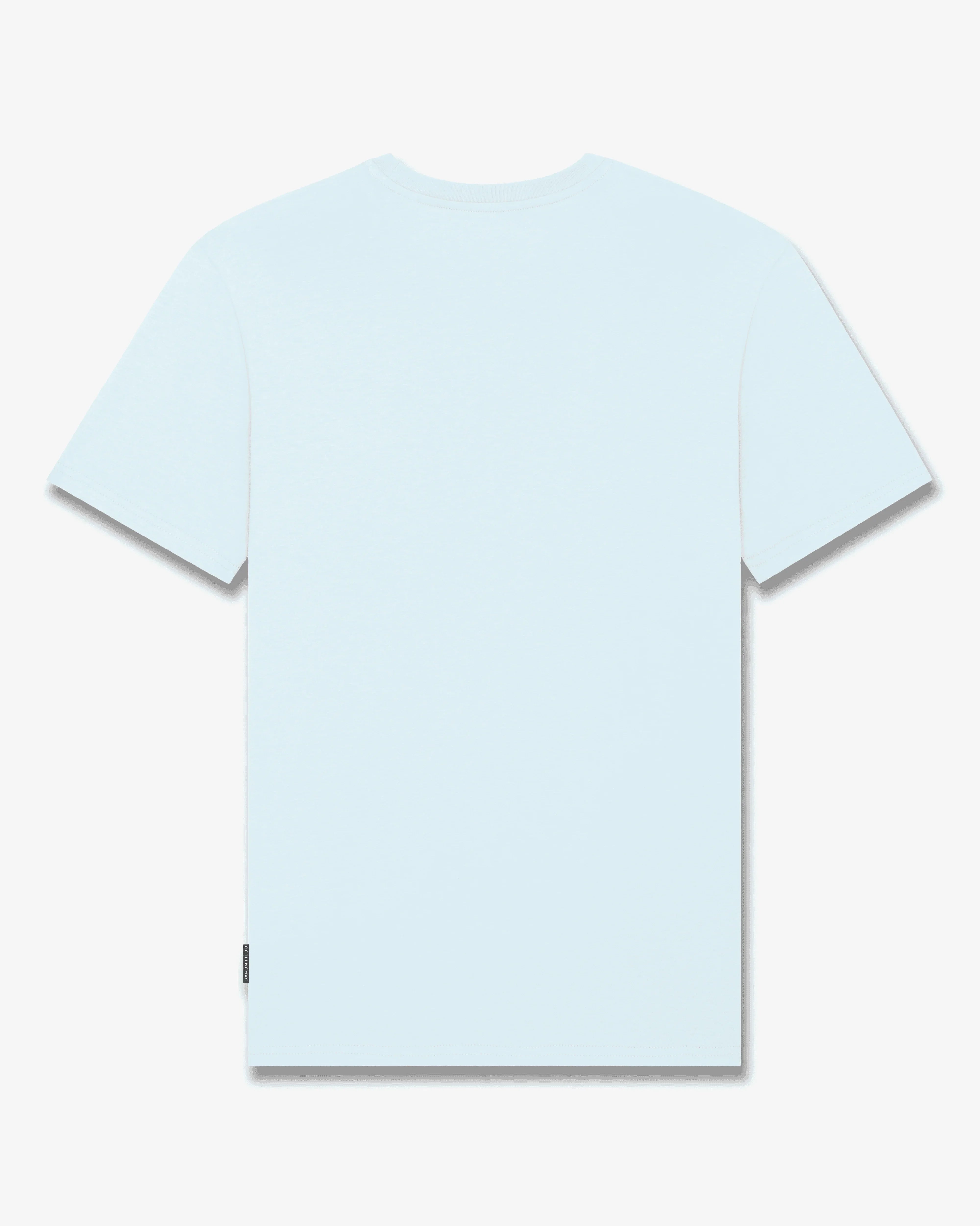 T-shirt uomo in cotone biologico azzurro chiaro, maniche corte, vista posteriore