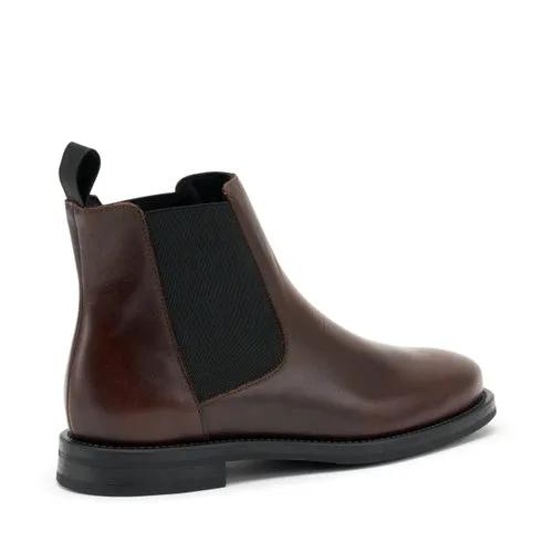 FRAU A98N3 Stivaletto Beatles Pelle Coffee - Dettaglio elastico e pelle marrone