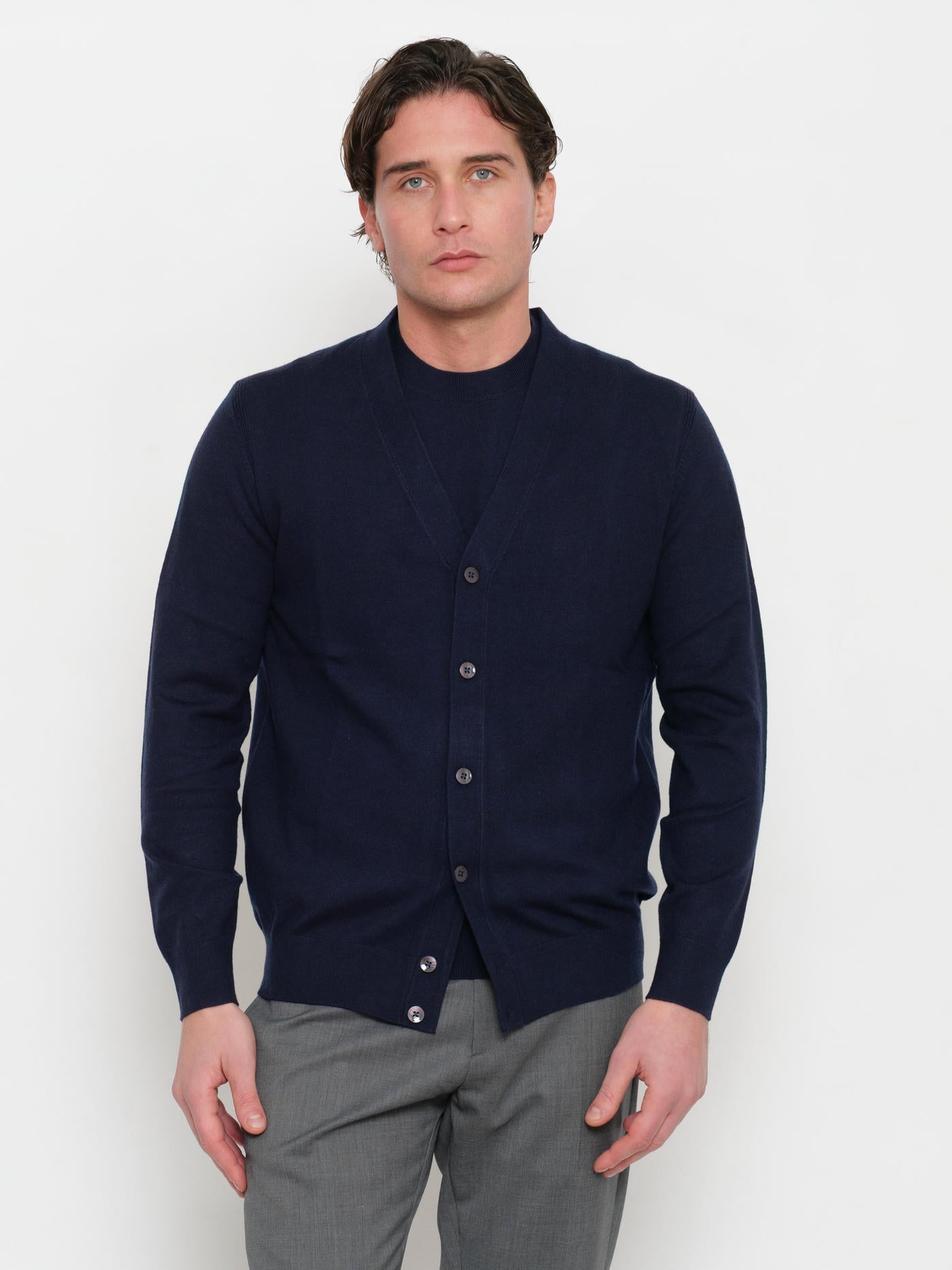 DIKTAT DK97004 BLU NOTTE CARDIGAN - Atelier Fratelli Carbè