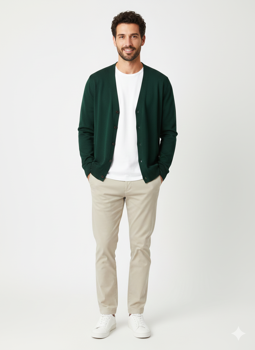 DIKTAT DK97004 VERDE BOSCO CARDIGAN - Atelier Fratelli Carbè