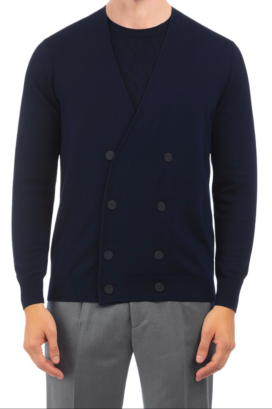 DIKTAT DK97007 BLU NOTTE CARDIGAN - Atelier Fratelli Carbè