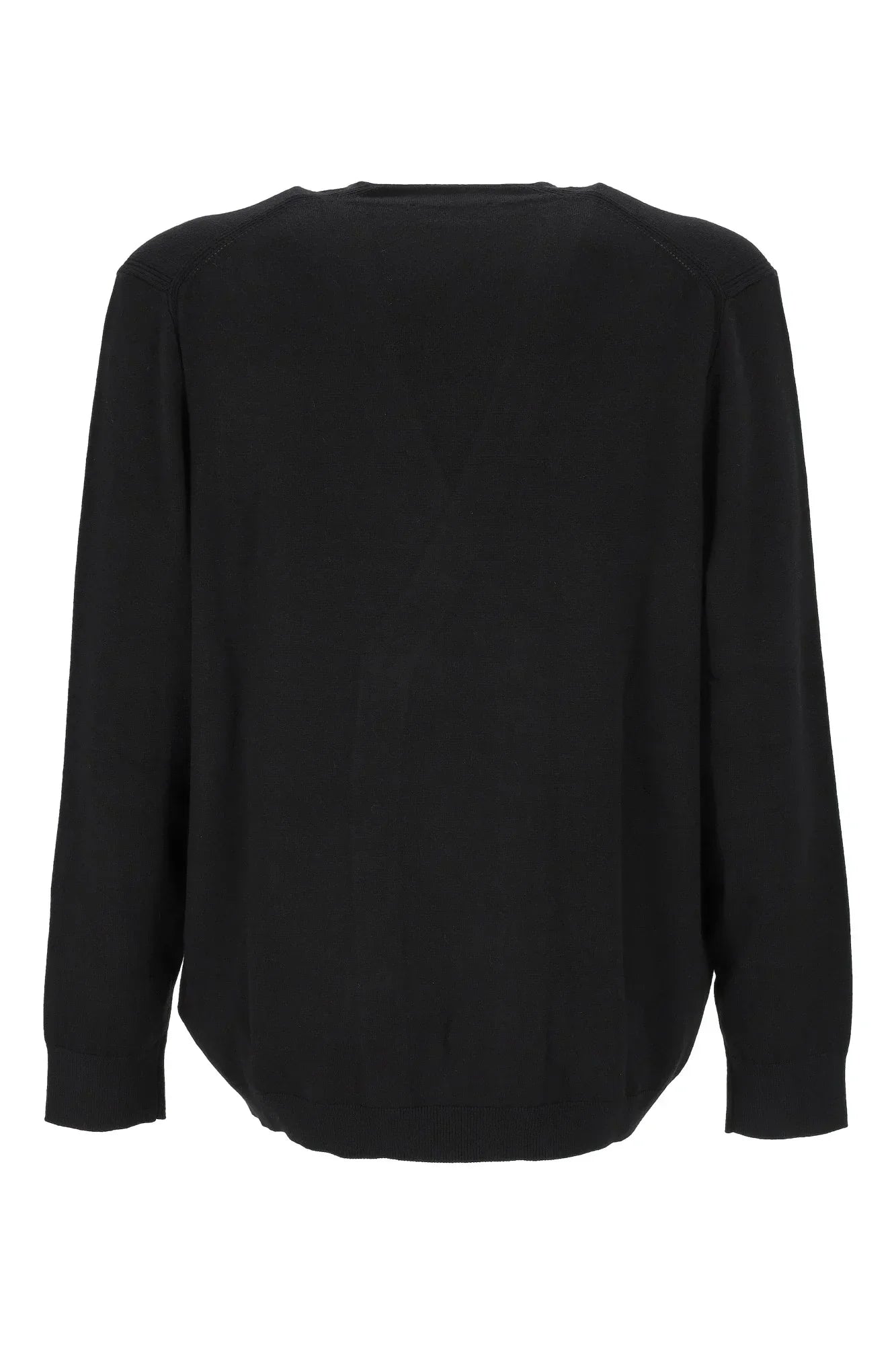 Cardigan nero da uomo, maniche lunghe, stile semplice, vista posteriore