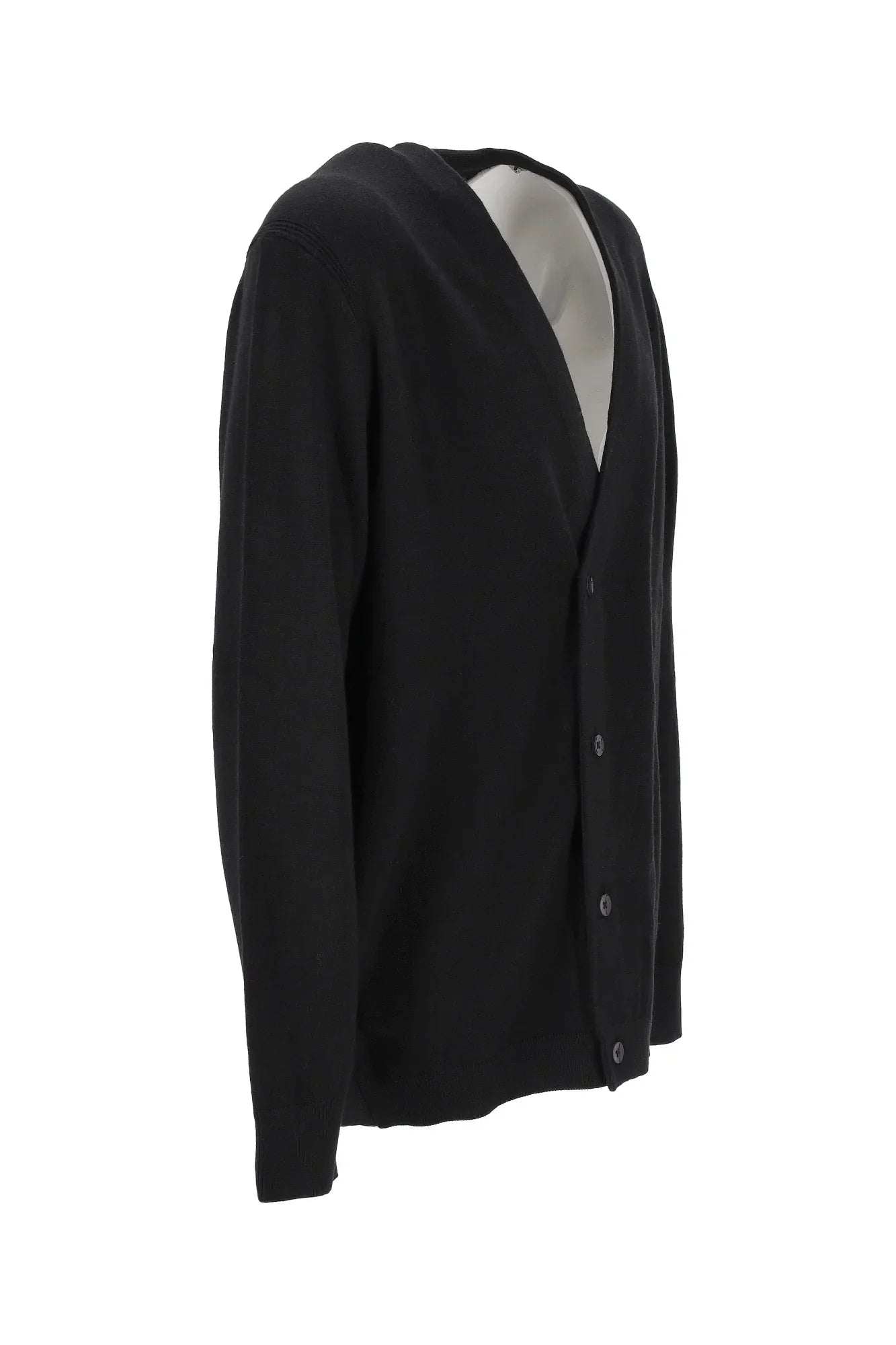 Cardigan nero uomo in maglia con bottoni, modello classico elegante, maniche lunghe