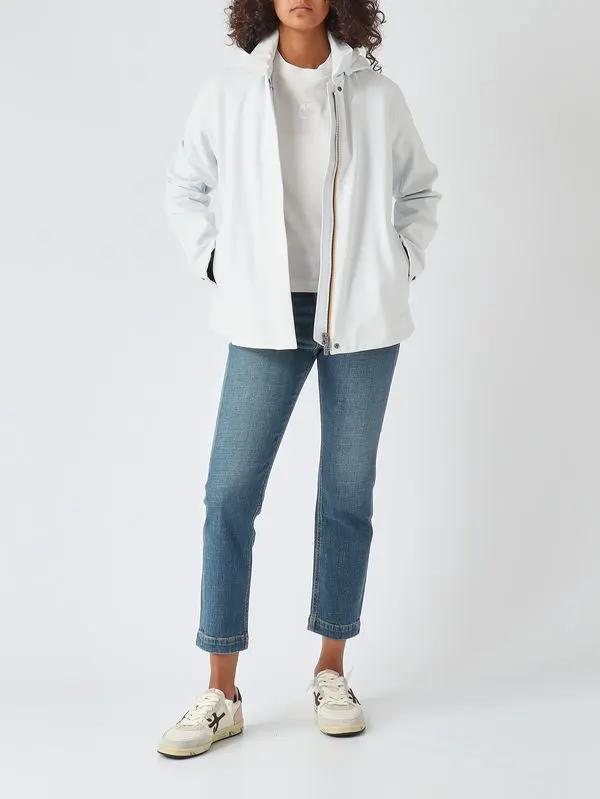K-Way Giacca Donna Bleizou Bonded Bianco Naturale DD4 - Indossata frontale