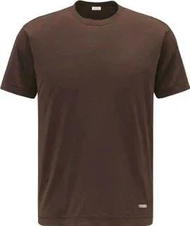 T-shirt uomo marrone a maniche corte in cotone, stile casual, abbigliamento moda
