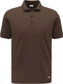 Polo uomo marrone con maniche corte, stile casual elegante, abbigliamento Made in Italy