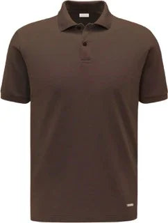 Polo uomo marrone con maniche corte, stile casual elegante, abbigliamento Made in Italy
