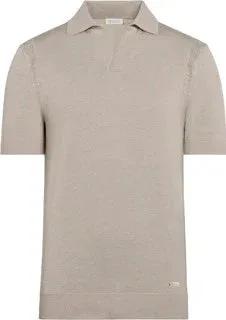 Polo uomo beige manica corta elegante, stile Made in Italy, tessuto leggero e raffinato