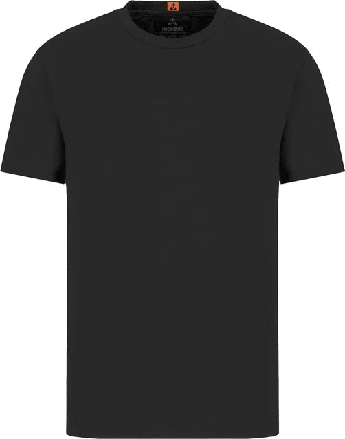 T-shirt nera uomo in cotone, manica corta, stile casual, moda Made in Italy.