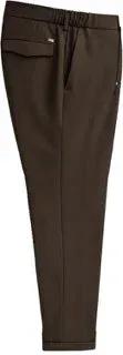 Pantaloni uomo eleganti marroni con tasca laterale, abbigliamento moda uomo.