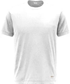 T-shirt uomo bianca in cotone, manica corta, stile minimal, abbigliamento casual