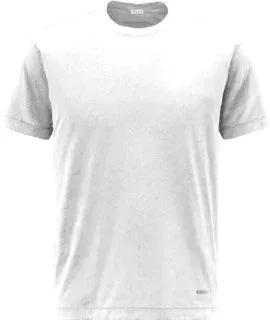 T-shirt uomo bianca in cotone, manica corta, stile minimal, abbigliamento casual