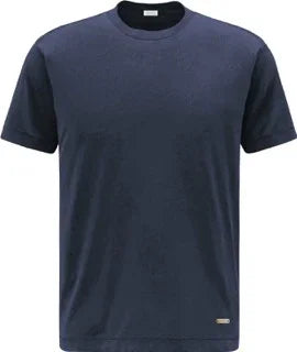T-shirt uomo blu navy manica corta in cotone, stile casual elegante, moda Made in Italy