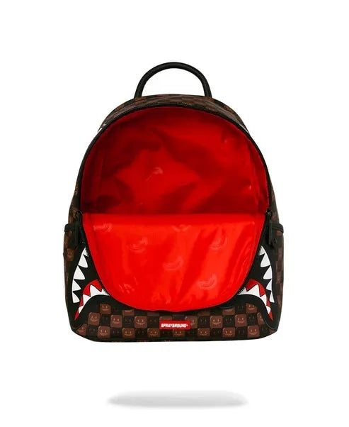 SPRAYGROUND B9305 BACKPACK SHARKS IN PARIS WTF BUBBLE BROWN CHECK SAVAGE by SPRAYGROUND