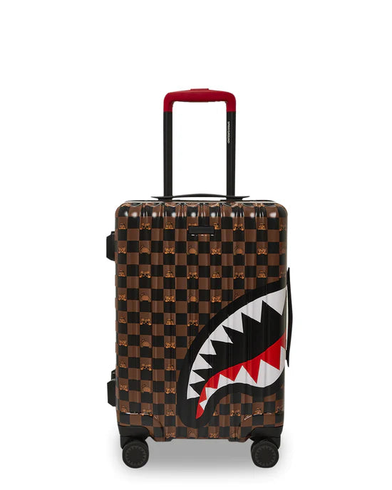 SPRAYGROUND CL257  SUITECASE PEEKING CHARACTER CHECK CARRY ON LUGGAGE - Atelier Fratelli Carbè