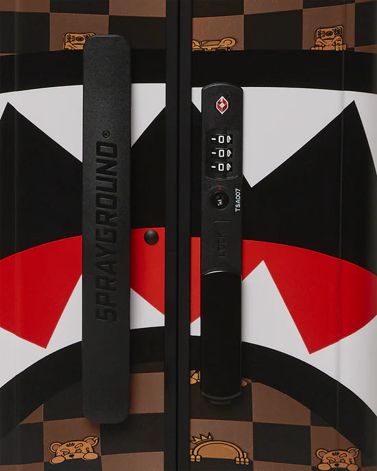 SPRAYGROUND CL257  SUITECASE PEEKING CHARACTER CHECK CARRY ON LUGGAGE - Atelier Fratelli Carbè