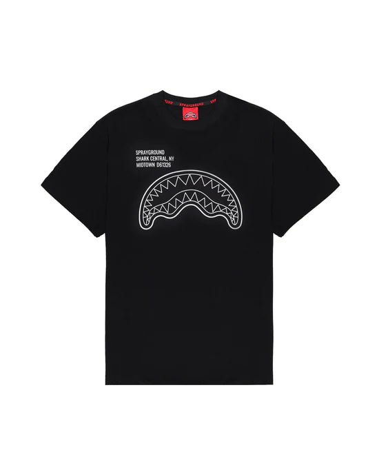 SPRAYGROUND SP831BLK  T-SHIRT SHARK CENTRAL NEW REGULAR T-SHIRT BLK - Atelier Fratelli Carbè