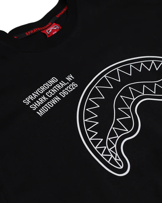 SPRAYGROUND SP831BLK  T-SHIRT SHARK CENTRAL NEW REGULAR T-SHIRT BLK - Atelier Fratelli Carbè