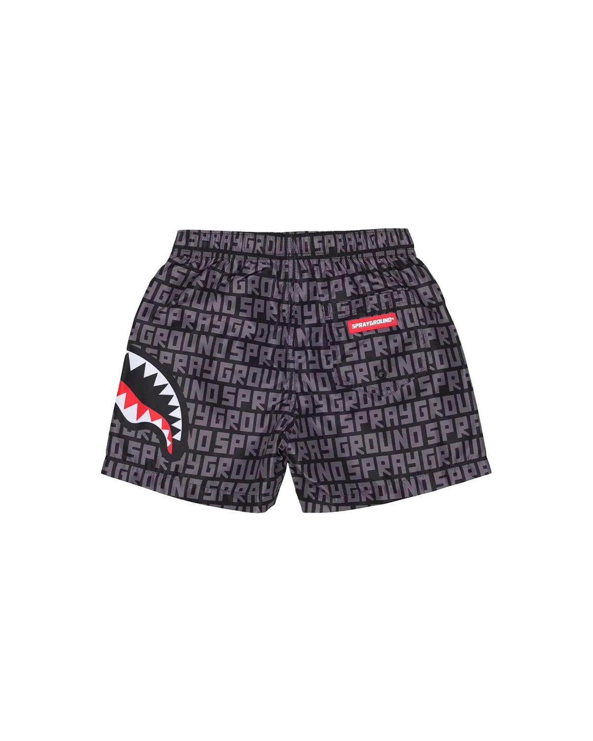 Boxer mare uomo nero con stampa logo Sprayground e dettaglio squalo, abbigliamento moderno