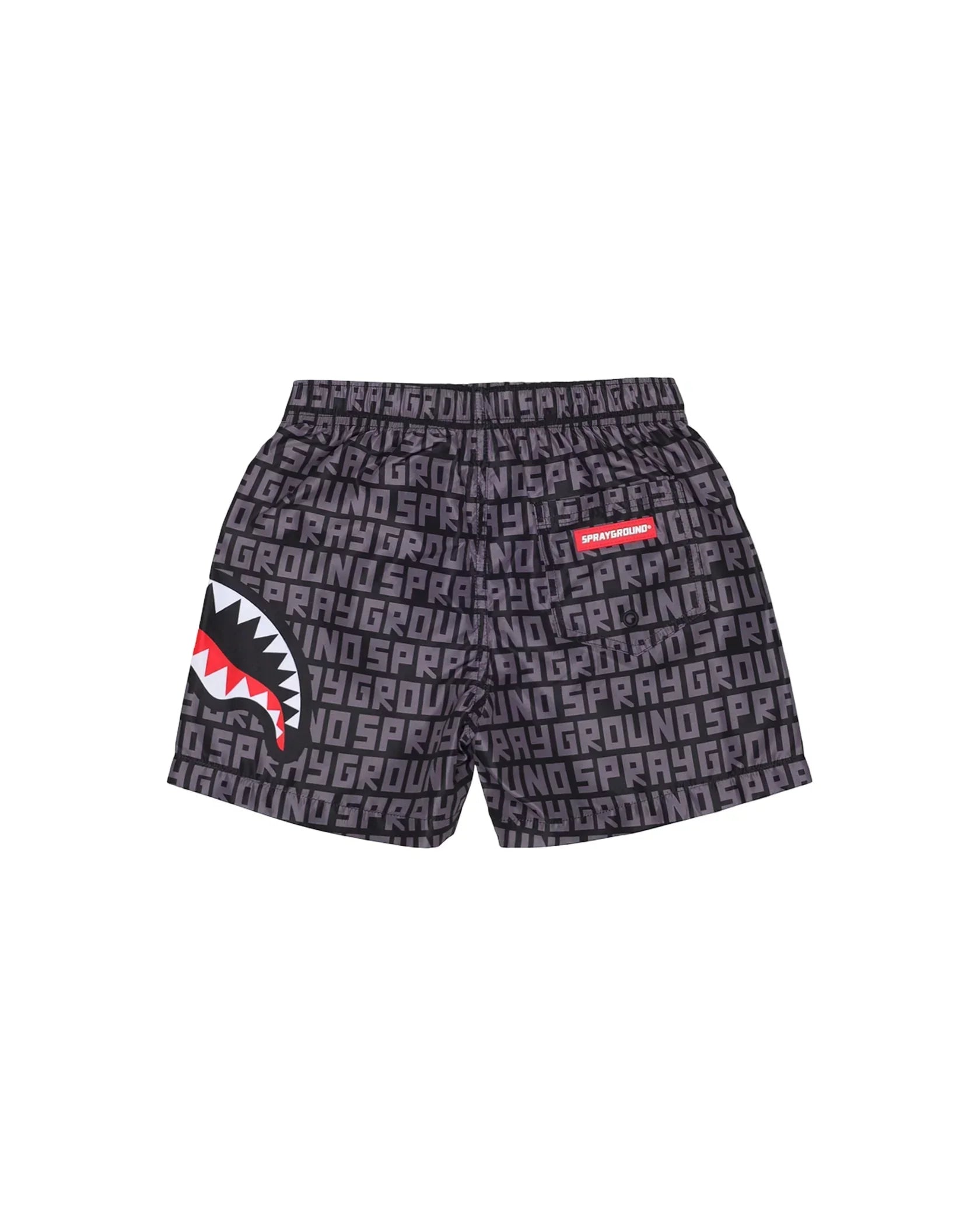 Boxer mare uomo nero con stampa logo Sprayground e dettaglio squalo, abbigliamento moderno