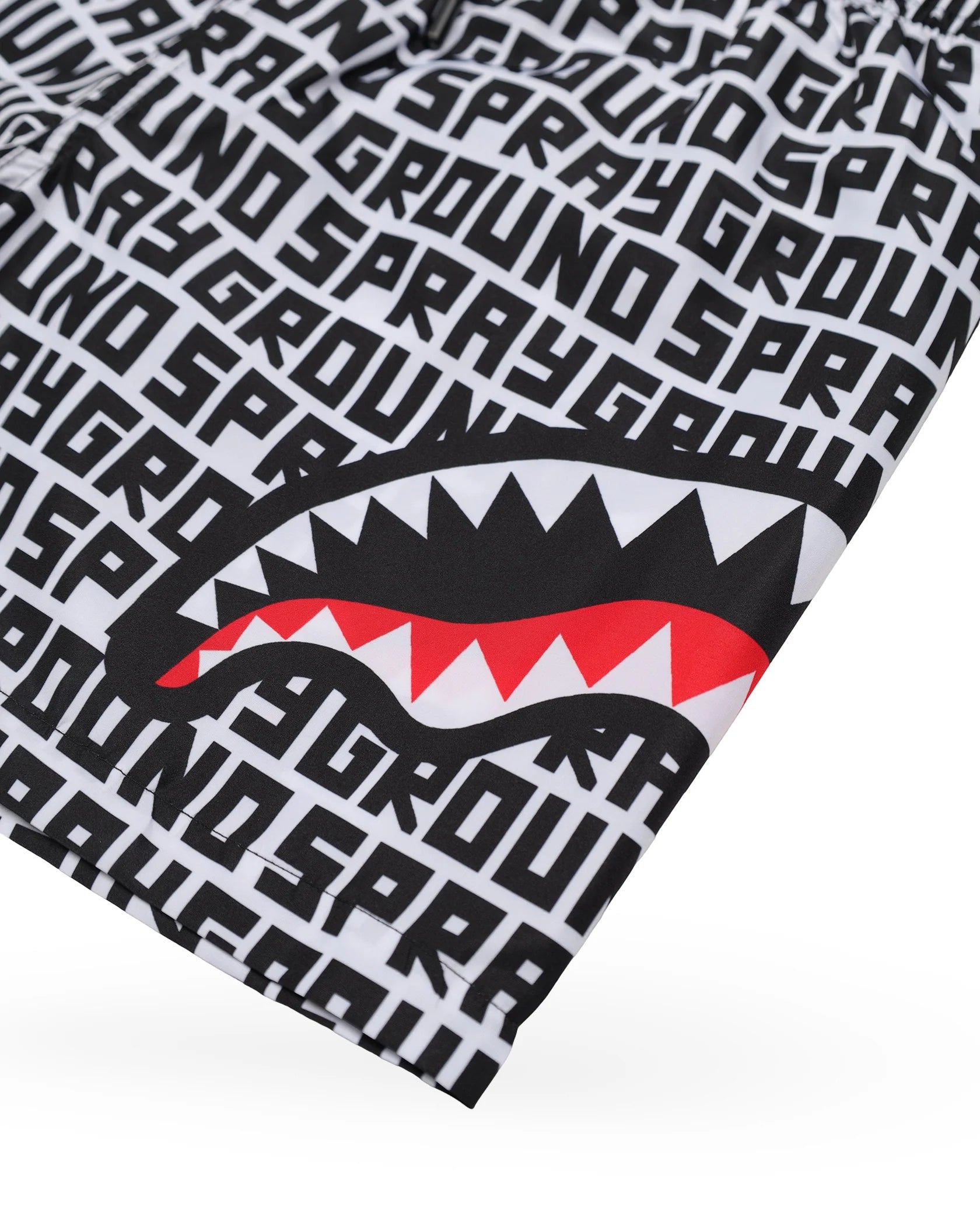 SPRAYGROUND SP917WHT SWIM SUIT SHARK CENTRAL INFINITY SWIM TRUNKS WHT