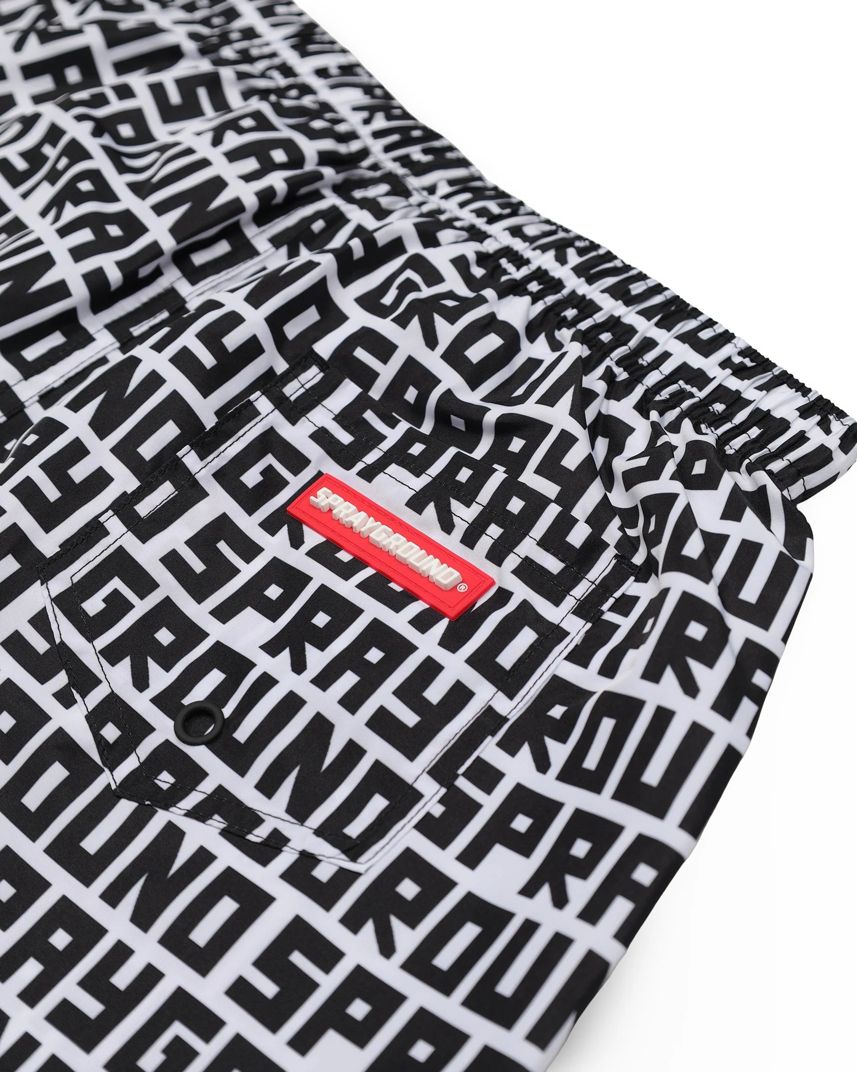 SPRAYGROUND SP917WHT SWIM SUIT SHARK CENTRAL INFINITY SWIM TRUNKS WHT