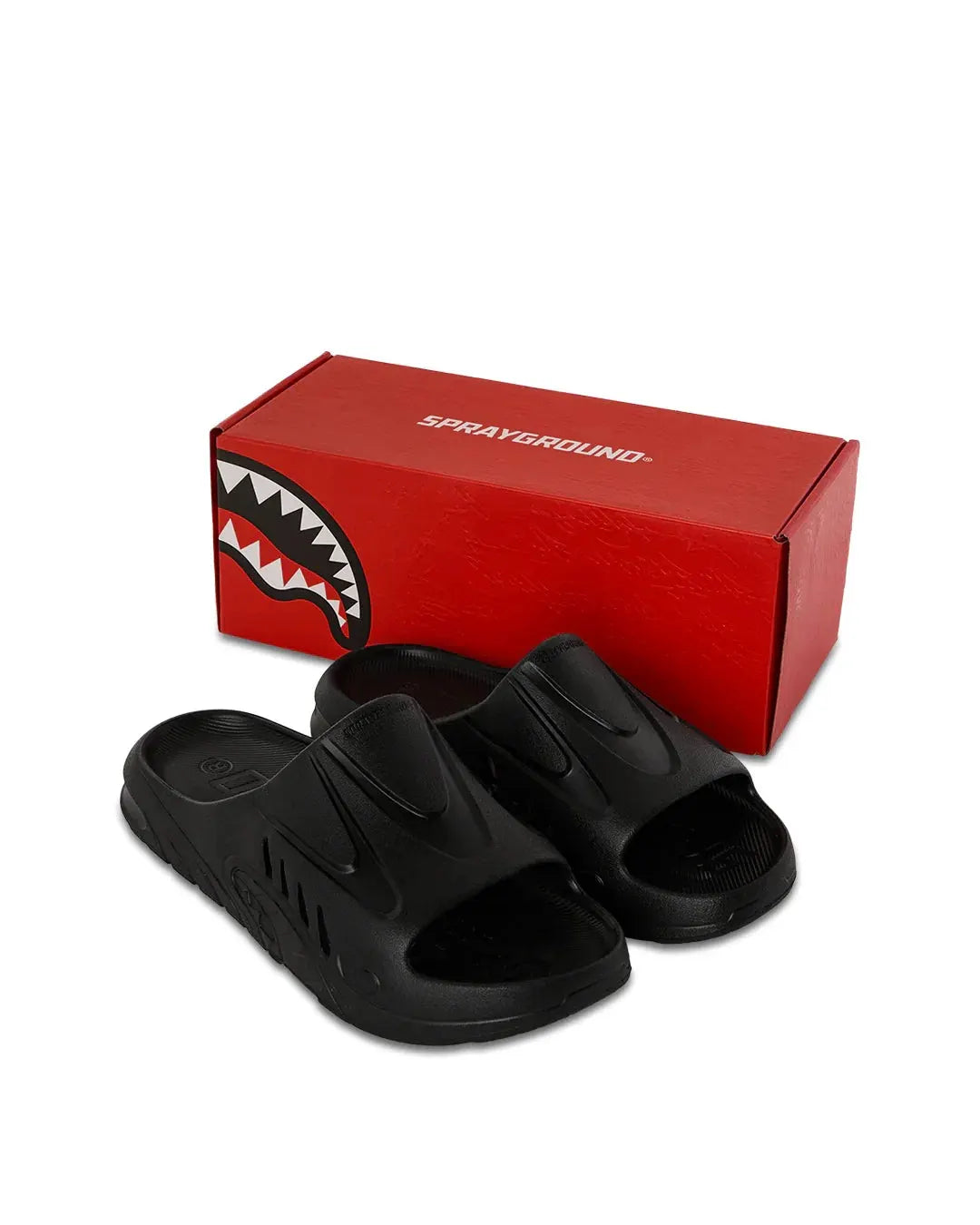SPRAYGROUND 910S006080 SLIDES SHARKSLIDE BLACK by SPRAYGROUND
