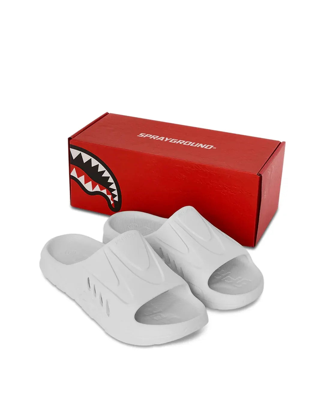 SPRAYGROUND 910S005980 SLIDES SHARKSLIDE WHITE by SPRAYGROUND