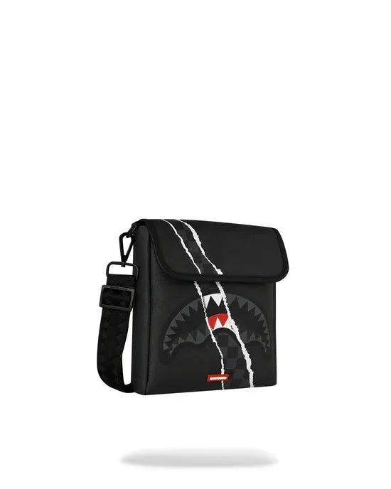 SPRAYGROUND B9349 CROSS BODY CENTER RIP REVEALING GRAY CHECK MESSENGER SLING by SPRAYGROUND