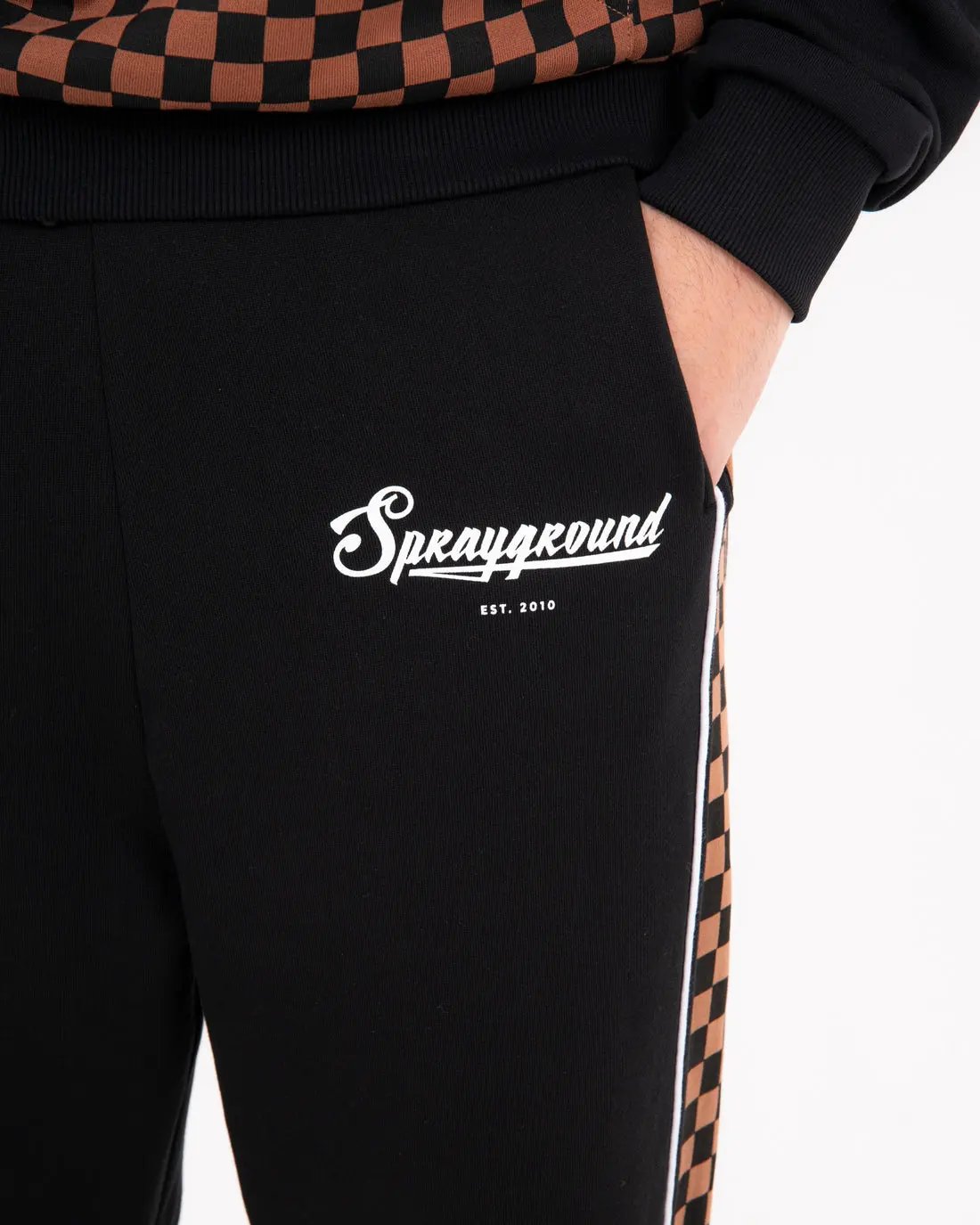 SPRAYGROUND Pantaloni Felpa Checkered Contrast Over SP934G - Vista Laterale