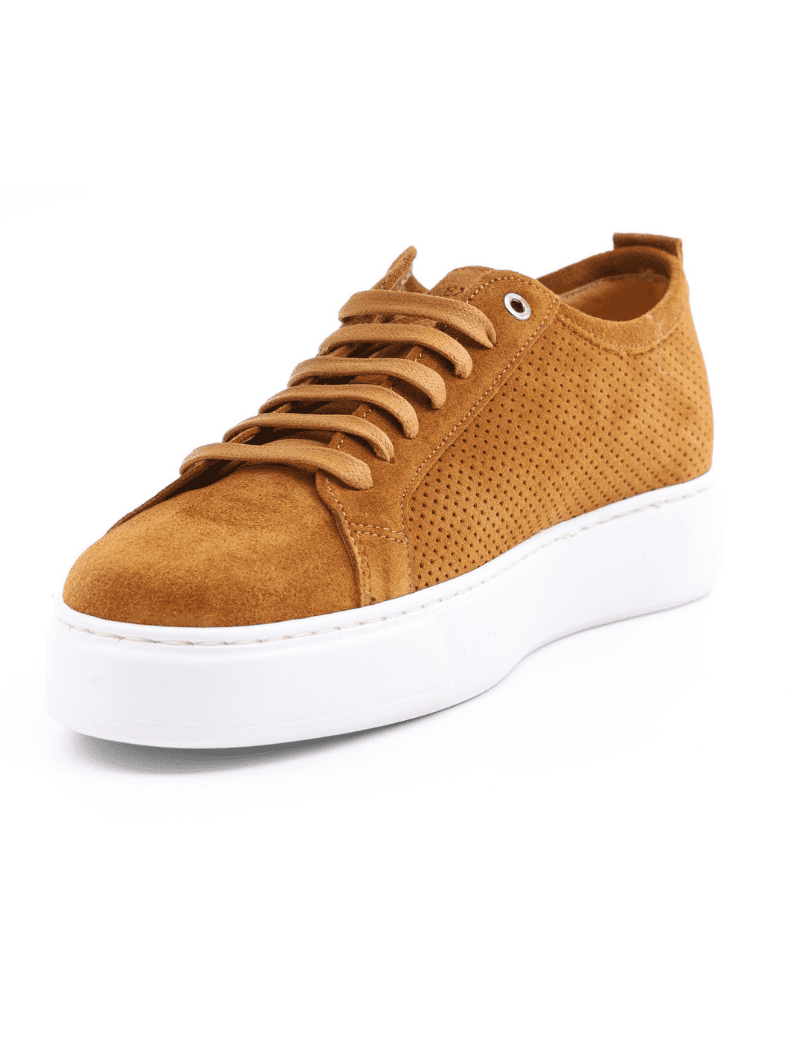 Baskets EXTON 565 BURNT en daim perforé