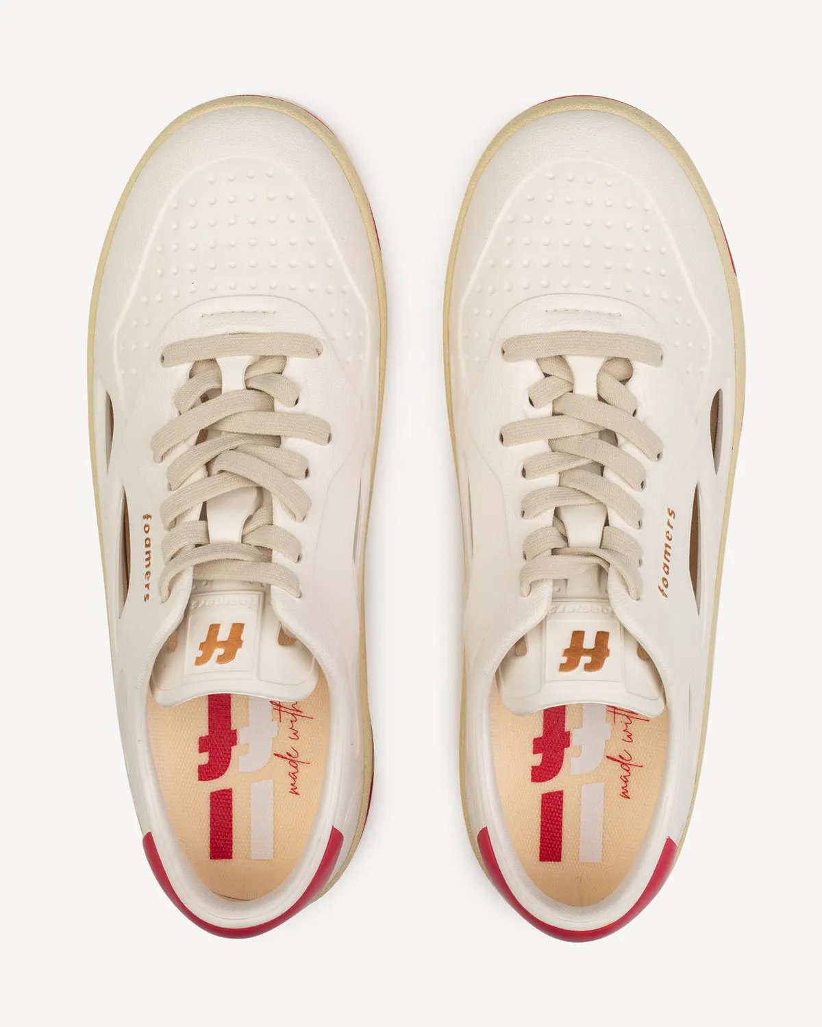 FOAMERS F2 004 OFF WHITE RED SNEAKER Sneakers in gomma EVA by FOAMERS