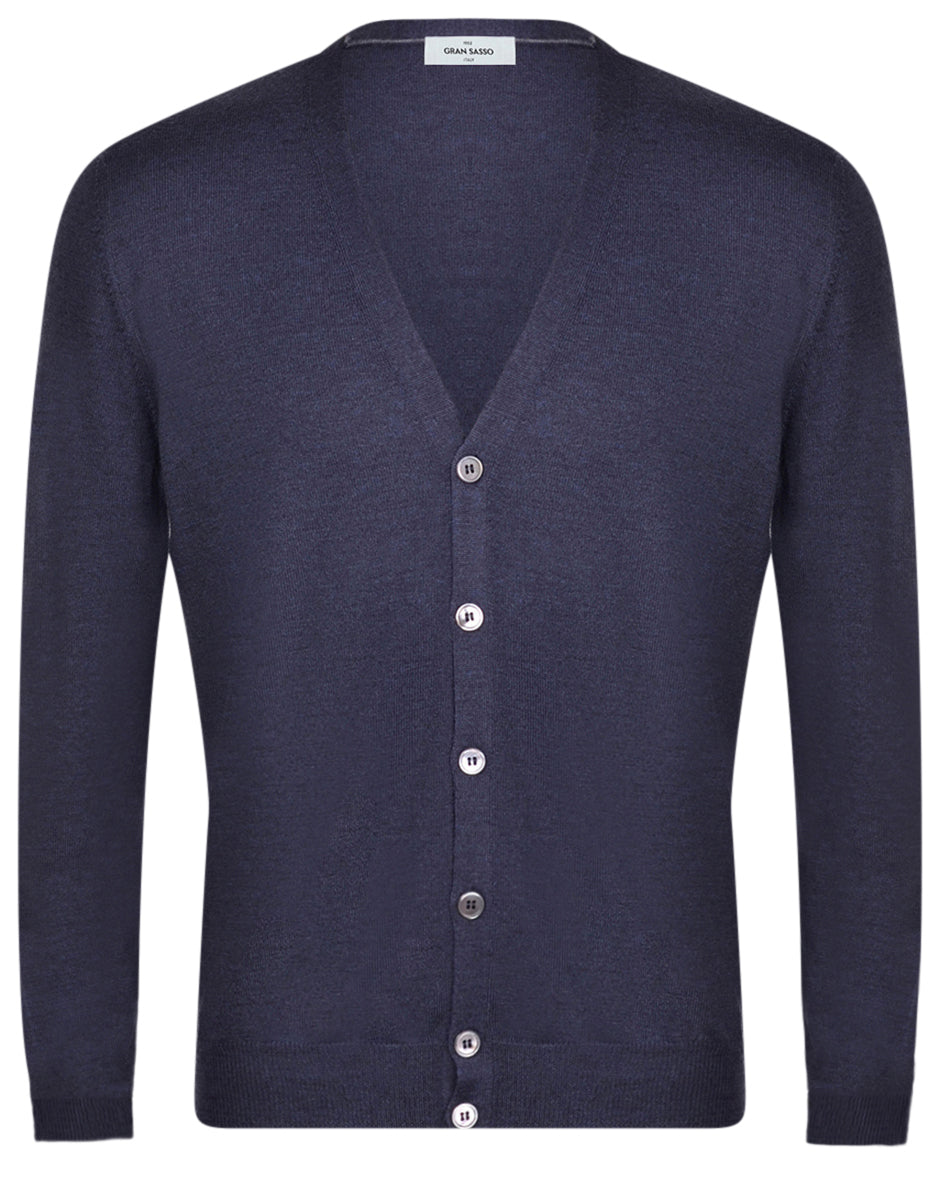 GRAN SASSO 58185 14296 CARDIGAN CARDIGAN BOTT MERINOS FIN 12 - Atelier Fratelli Carbè