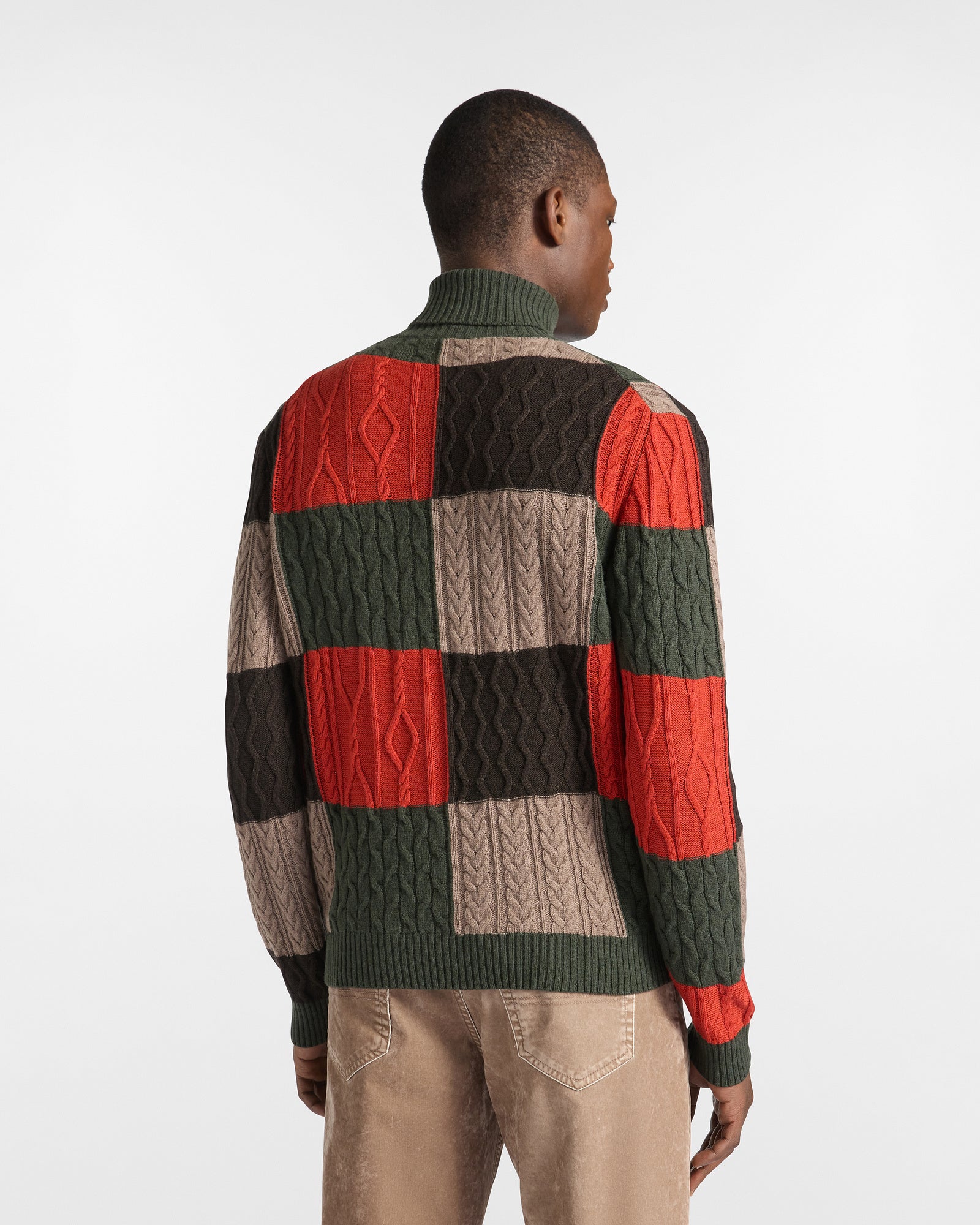 Harmont&Blaine HRP799030646 613 TURTLENECK KNIT DOLCEVITA QUADRI DI ARAN DIVERSI - Atelier Fratelli Carbè